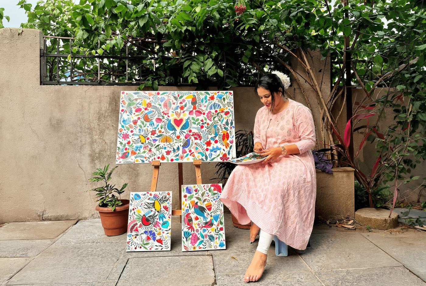 Rucha in the Pink Chutney studio