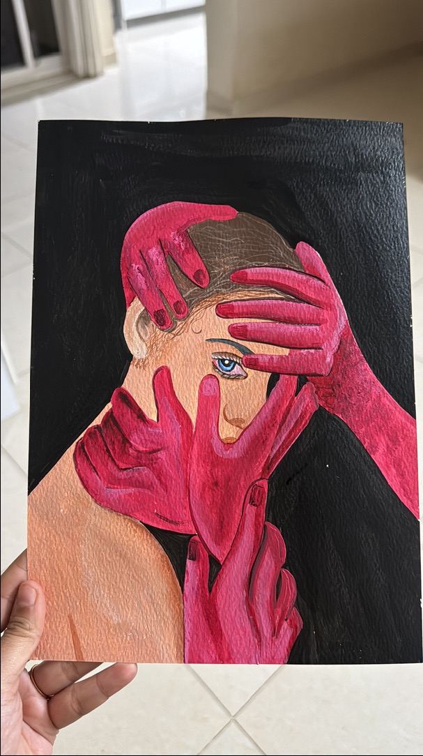 A portrait study in pink tones